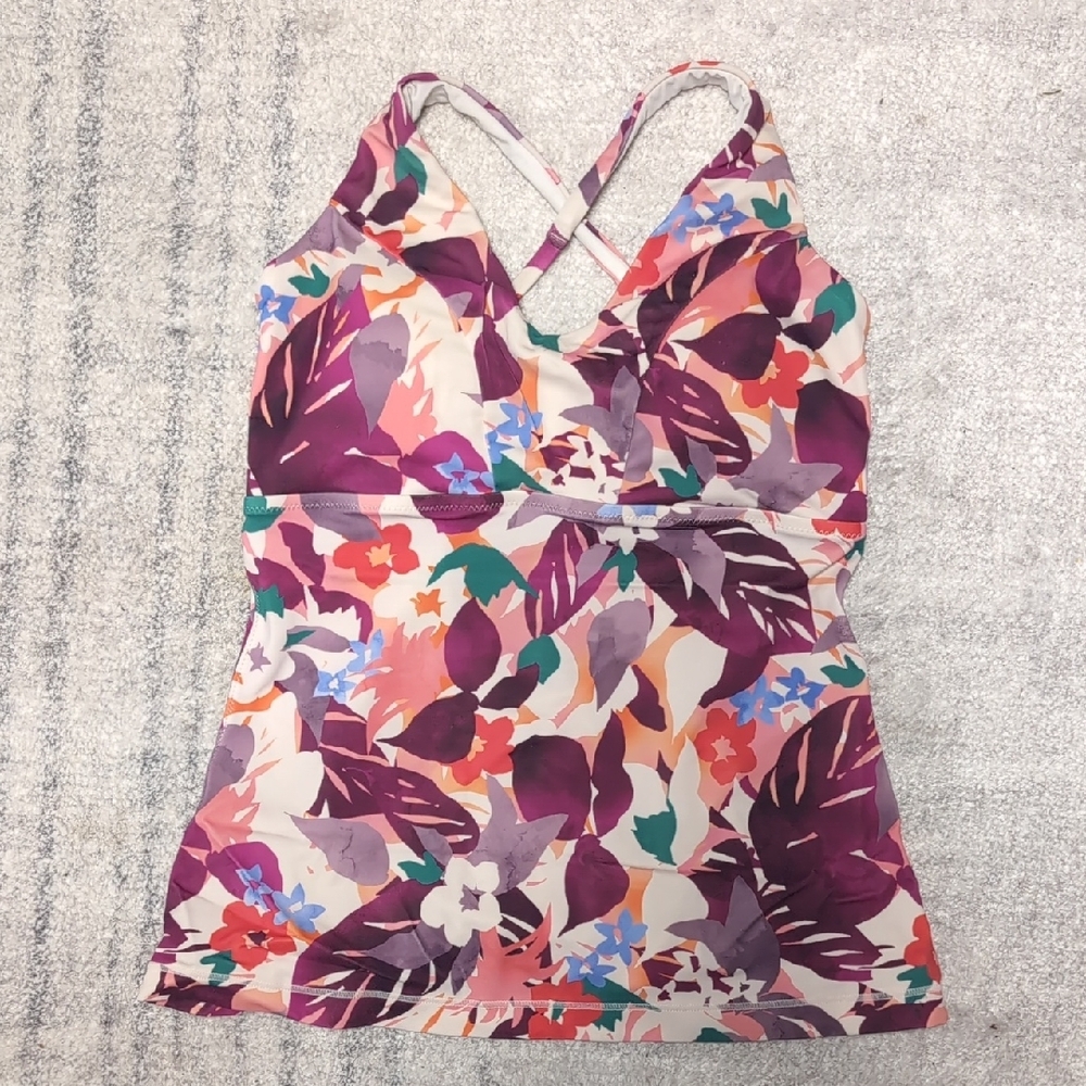 Athleta One Piece Swim in Purple and Red